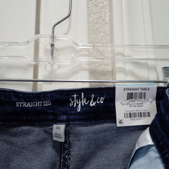 Style & Co Plus Size Mid Rise Straight Jeans In The Night - Picture 7 of 7